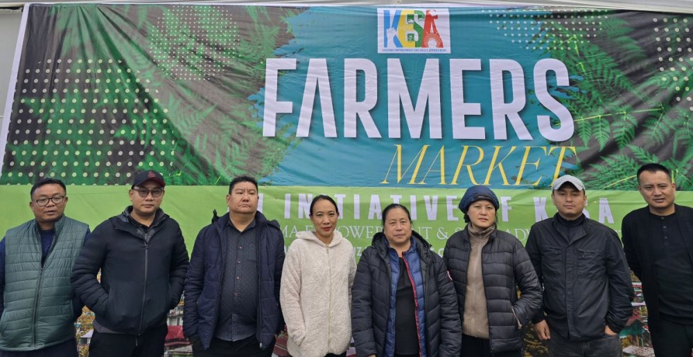 KESA officials at the ‘Khuzama Farmers Market’ at Khuzama Village, Kohima on November 6.